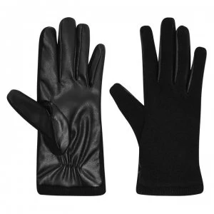 Image of Isotoner Knit PU Gloves - Black