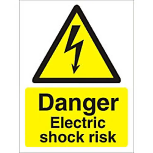 Image of Stewart Superior Seco Warning Safety Sign Danger Electric Shock Risk Semi Rigid Plastic 150 x 200mm - W0258SRP150X200 W0258SRP150X200
