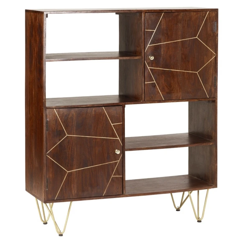 Image of Indian Hub Dark Gold Display Cabinet