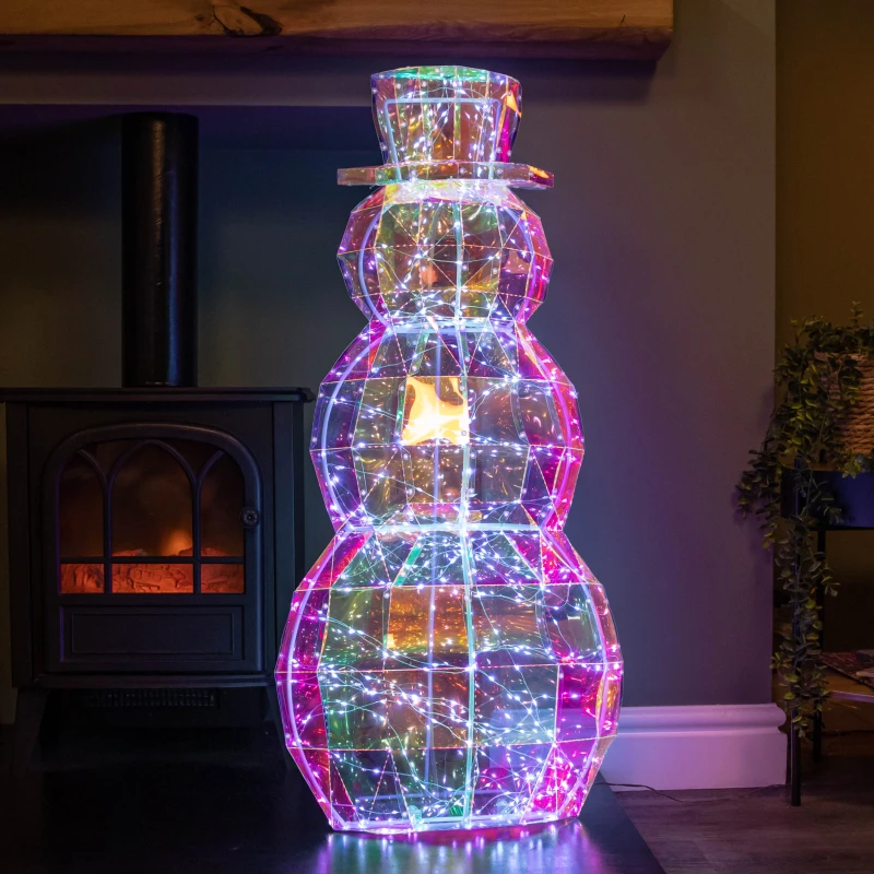 Image of 91cm DreamLights Iridescent Christmas Snowman with 400 White LEDs