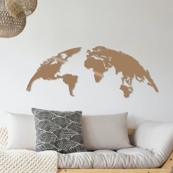 Image of World Map Large - Copper Copper Decorative Metal Wall Accessory