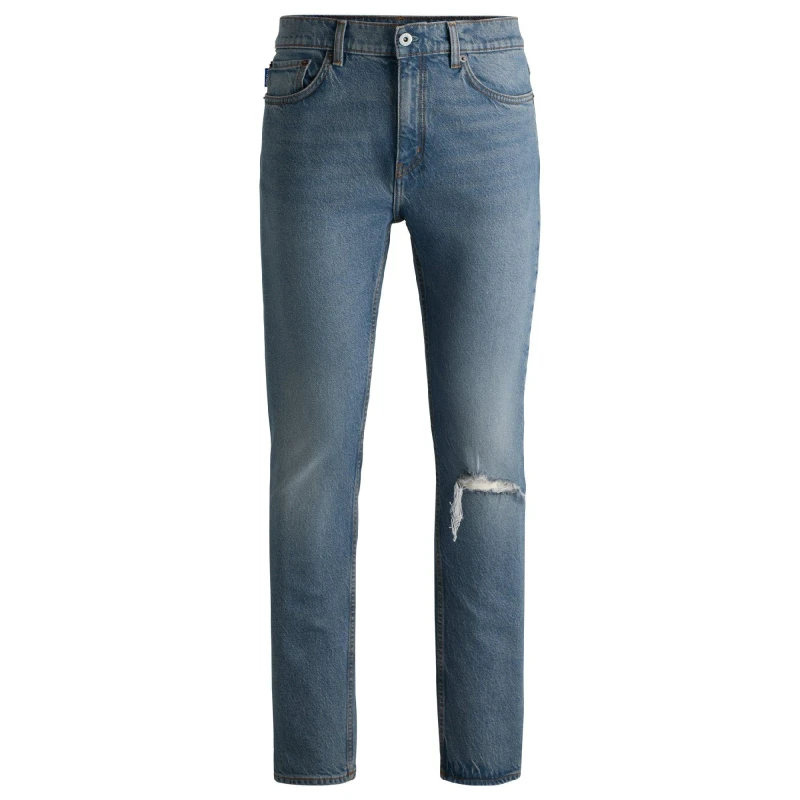 Image of Hugo Mens Ash Slim Fit Jeans Turquoise Aqua male 30W R