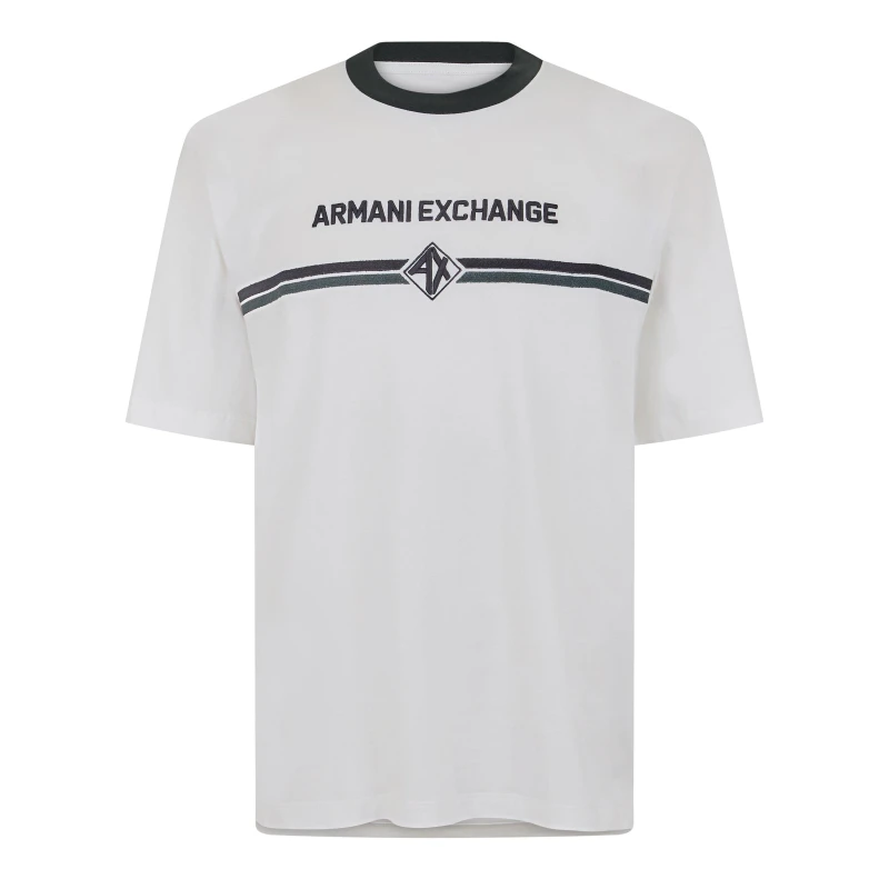 Image of Armani Exchange Mens Regular Fit T-Shirt Off White male L