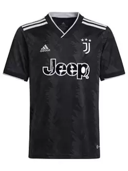 Image of Adidas Junior Juventus Away 22/23 S/s Replica Shirt, Black, Size 7-8 Years