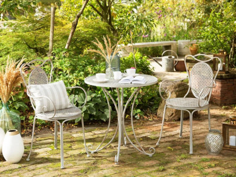 Image of Beliani Bistro Set Folding Cilento Metal Grey