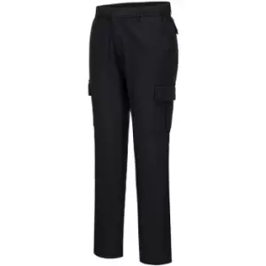 Image of Portwest Mens Stretch Slim Combat Trousers (40R) (Black) - Black