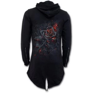 Image of Burnt Rose Womens Medium Fish Tail Full Zip Hoodie - Black