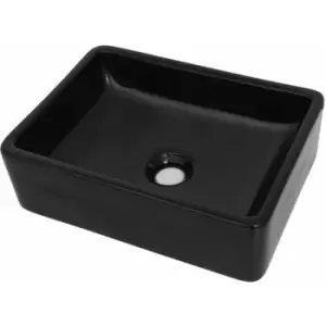 Image of Basin Ceramic Rectangular Black 41x30x12cm Vidaxl Black