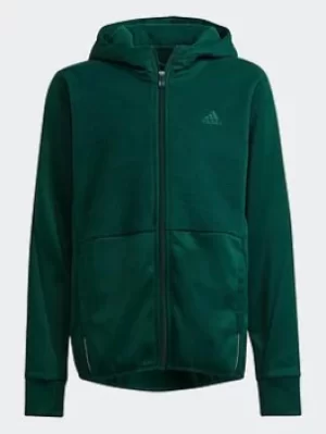 Image of adidas Designed To Move Fleece Hoodie (gender Neutral), Pink, Size 11-12 Years