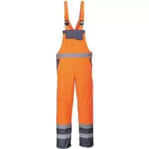 Image of S488 - orange/navy Hi-Vis Contrast Bib & Brace - Unlined sz m Coverall - Portwest