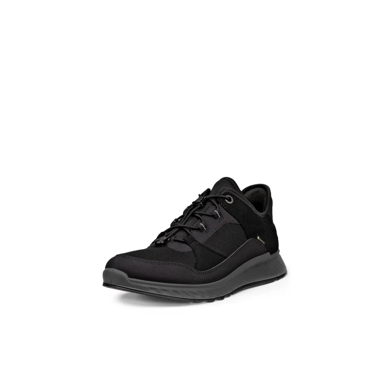 Image of Ecco Exostride 835333 Textile Womens Lace Up Trainers - Black - Size:UK 6