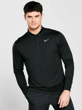 Image of Nike Golf Victory Long Sleeve Polo Shirt Black Size S Men