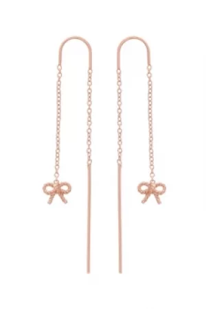 Image of Ladies Olivia Burton Rose Gold Plated Vintage Bow Chain Earrings OBJ16VBE13