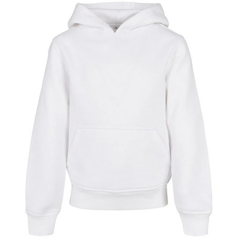 Image of Build Your Brand Basic Hoodie in White Size: 11-12 Years White Unisex 11-12 Years