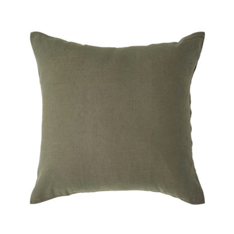 Image of Homescapes European Linen Pillowcase, 60 x 60cm Khaki