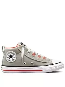 Image of Converse Chuck Taylor All Star Childrens Street Lace Loop Trainers - Sage, Sage, Size 11