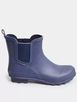 Image of Yours Wide Fit Ankle Welly Boot Navy, Blue, Size 9E, Women