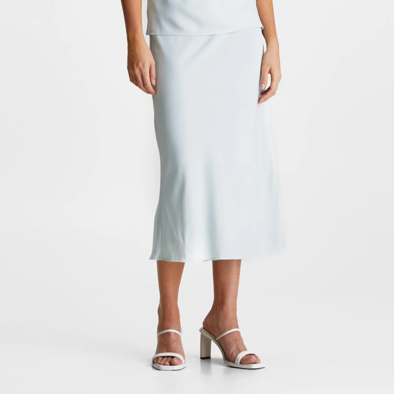 Image of Calvin Klein Bias Cut Midi Skirt Morning Frost female 8 (XS)