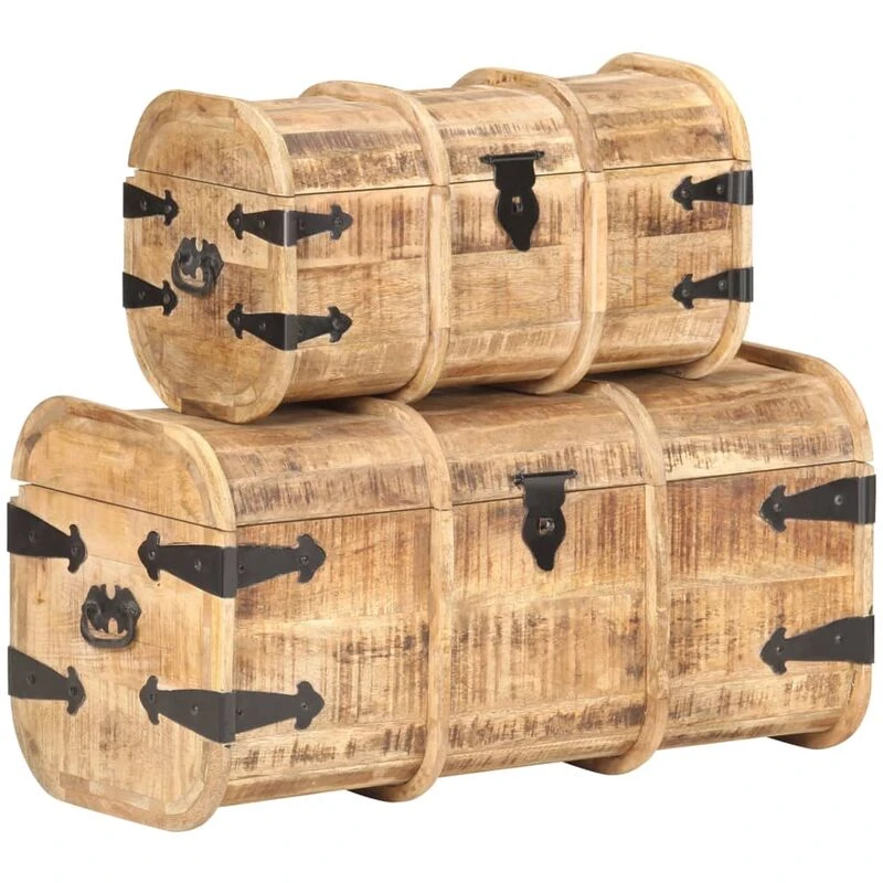 Image of VIDAXL Storage Chests 2 Pieces Solid Mango Wood vidaXL 8720286110720