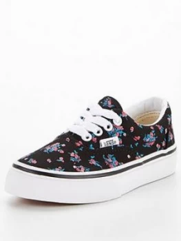 Image of Vans Era Ditsy Floral Childrens Trainer - Black/White, Size 2