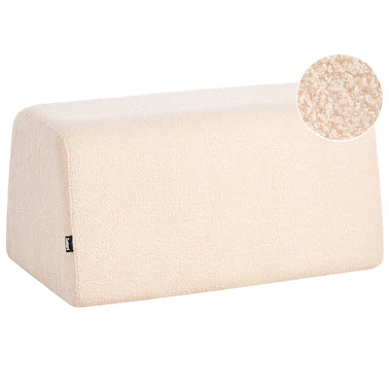 Image of Beliani Pouffe Sinclair Boucle Beige