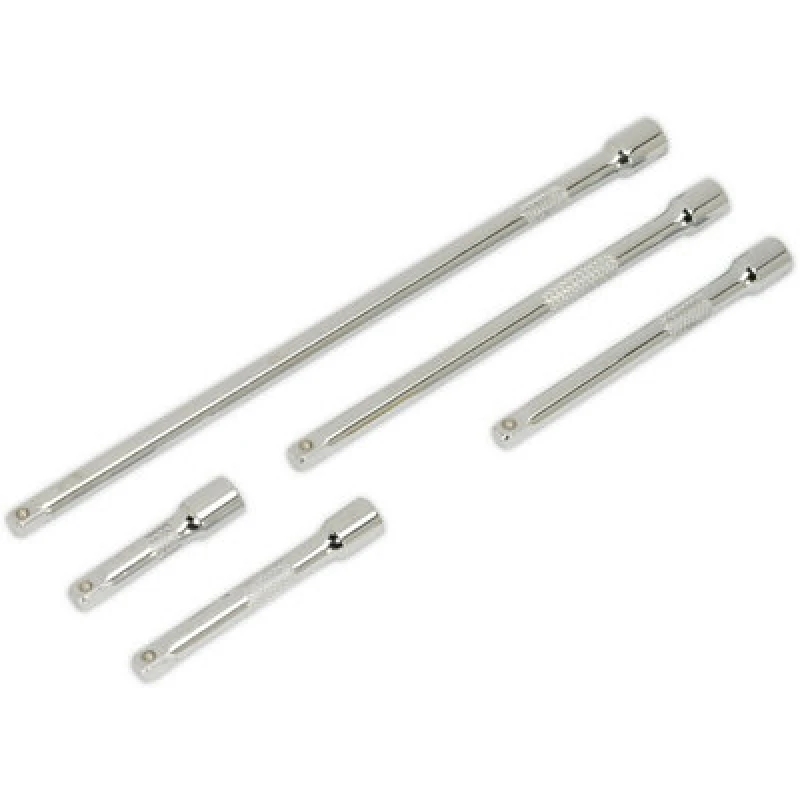 Image of Loops 5 Piece Knurled Extension Bar Set - 1/4" Sq Drive - Spring-Ball Socket Retainer Multi