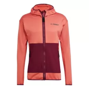 Image of adidas Terrex Tech Flooce Light Hooded Hiking Jacket Mens - Orange