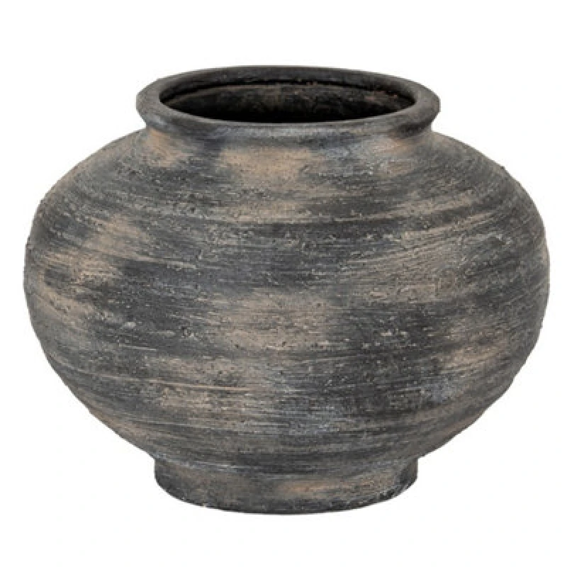 Image of Hill Interiors Marra Squat Vase - Ceramic - L36 X W36 X H27cm - Black