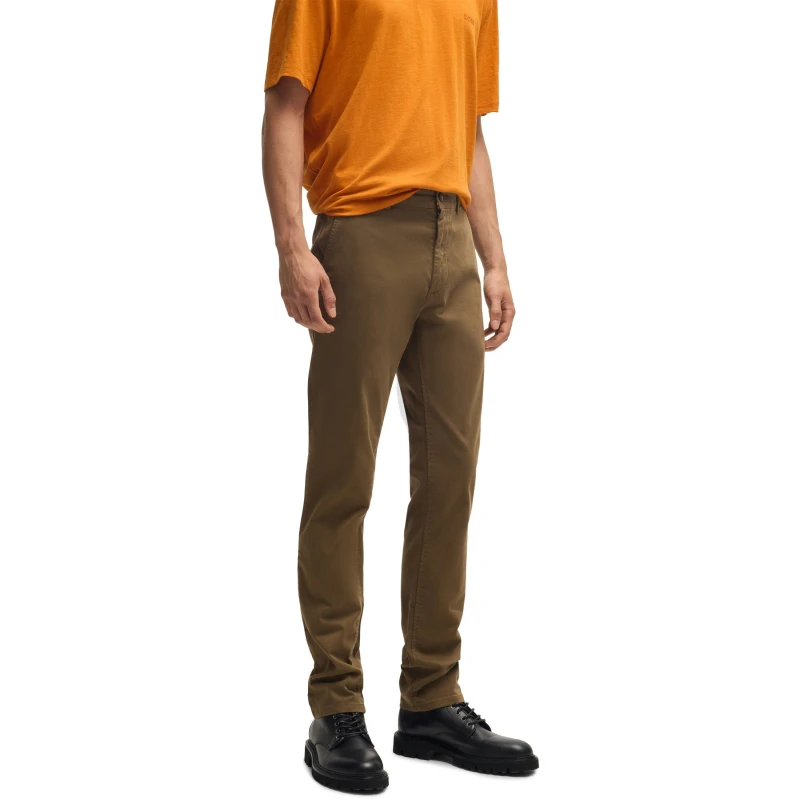 Image of Boss Mens Slim Fit Chinos Open Green male 38W R