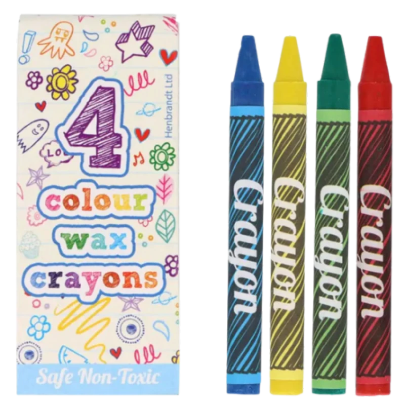 Image of Henbrandt Colour Wax Crayons a 4 Pcs HEN-S40010