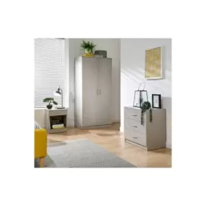 Image of Panama 3 Piece Bedroom Furniture Set Light Grey
