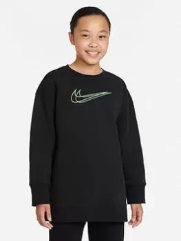 Image of Nike NSW Boyfriend Crew Neck Sweat Top - Black Size XL Women