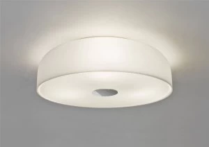 Image of 3 Light Bathroom Ceiling Light White Glass IP44, E27