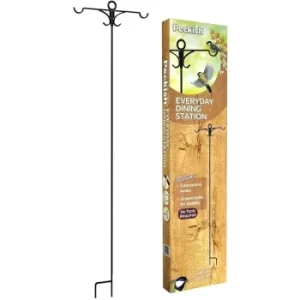 Image of Peckish Twin Wild Bird Feeder Shepherds Hook Dining Feeding Station Metal