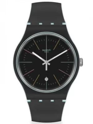 Image of Swatch Mens Black Layered Strap Watch SUOS402