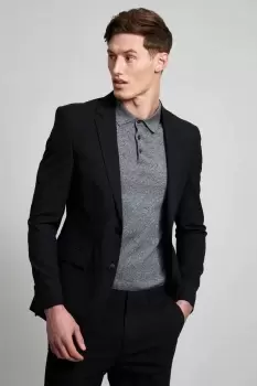 Image of Mens Slim Fit Black Essential Suit Jacket