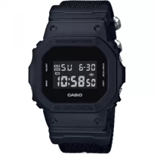 Image of Mens Casio G-Shock Blackout Cloth Series Alarm Chronograph Watch