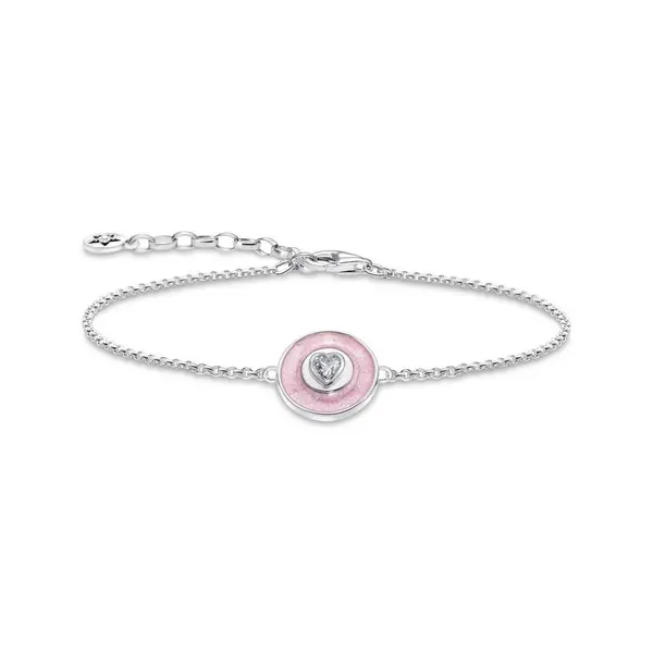 Image of Thomas Sabo Sterling Silver Sterling Silver Enamel Zirconia Pinkish Br