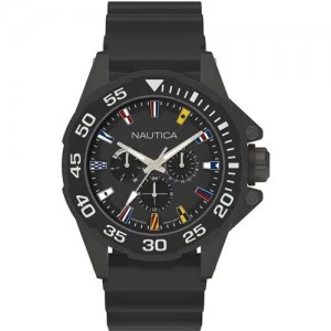 Image of Nautica Mens Miami Flags Black Ion Plated Watch - NAPMIA001