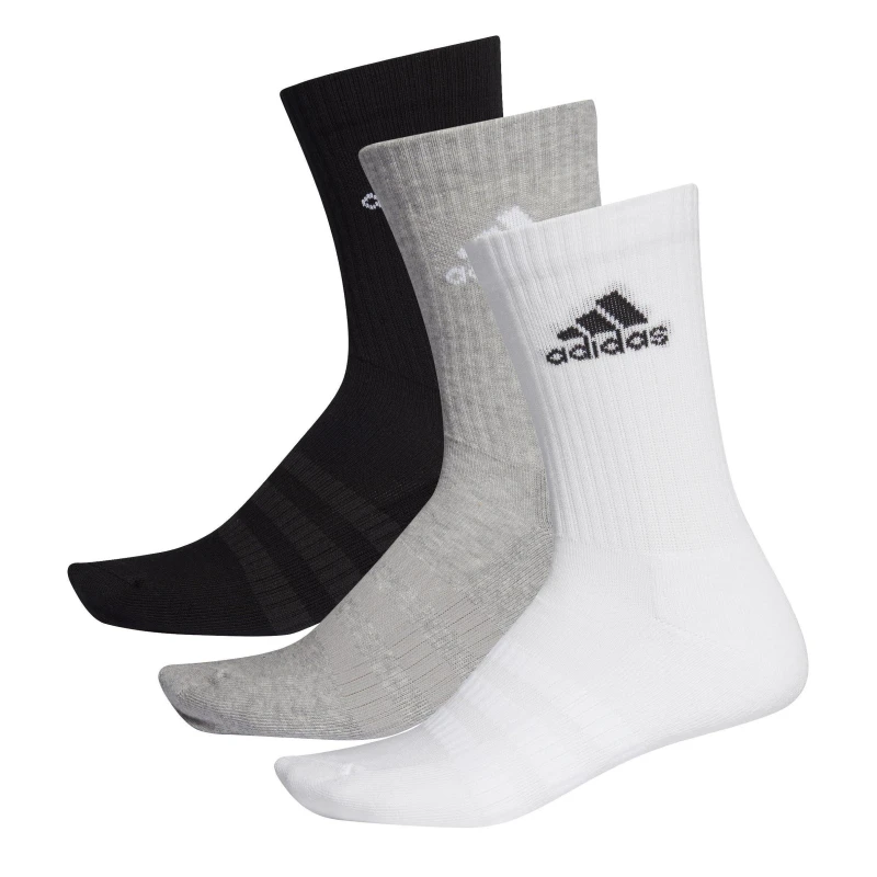 Image of Adidas adidas Core SPW Crew 3 Pack Socks Grey/Black Male 4/5-5/5 PT36801