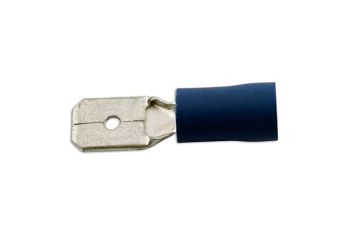 Image of Male Blade 6.3mm Blue Pk 100 Connect 30175