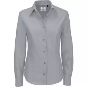 Image of B&C Ladies Oxford Long Sleeve Shirt / Ladies Shirts & Blouses (XL) (Silver Moon)