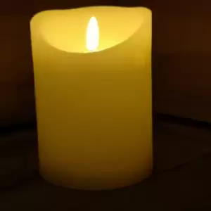 Image of 12.5cm Premier Christmas Cream Flickerbright Candle with Timer