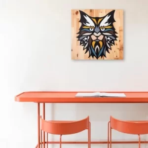Image of Cat Multicolor Decorative Wooden Wall Accessory