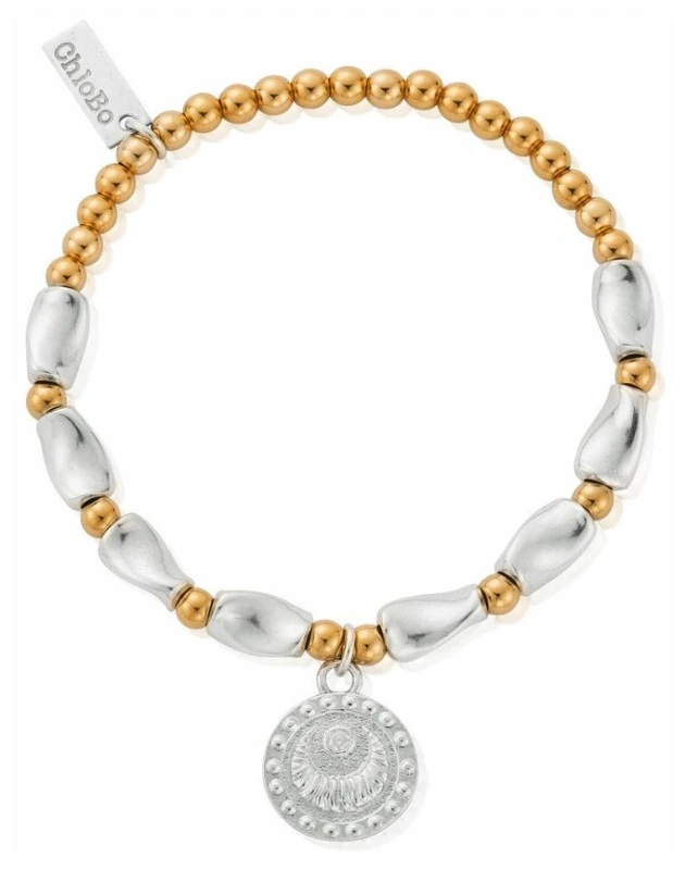 Image of ChloBo GMBLTB3458 Gold And Silver Rising Woman Bracelet Jewellery