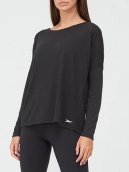 Image of Reebok Workout Ready Supremium Long Sleeve Top - Black