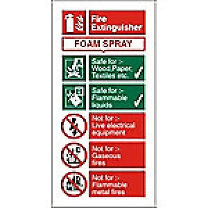 Image of Fire Extinguisher Sign Foam Spray Aluminium 20 x 10 cm