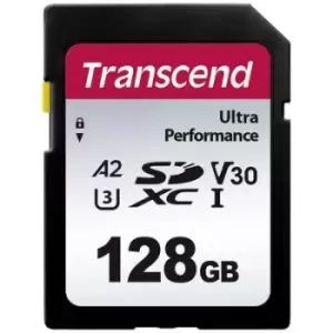 Image of Transcend TS64GSDC340S SDXC card 128GB A1 Application Performance Class, A2 Application Performance Class, v30 Video Speed Class, UHS-Class 3 shockpro