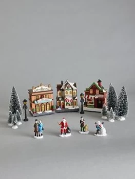 Image of Festive 17 Piece LED Christmas Scene