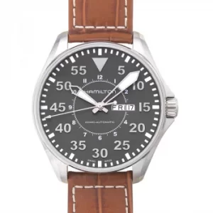 Image of Khaki Aviation Automatic Grey Dial Stainless Steel Mens Watch